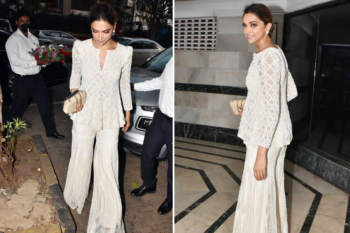 Deepika Padukone Stuns In An Ivory Kurta Sharara Set By Ritika Mirchandani Worth Rs 89K