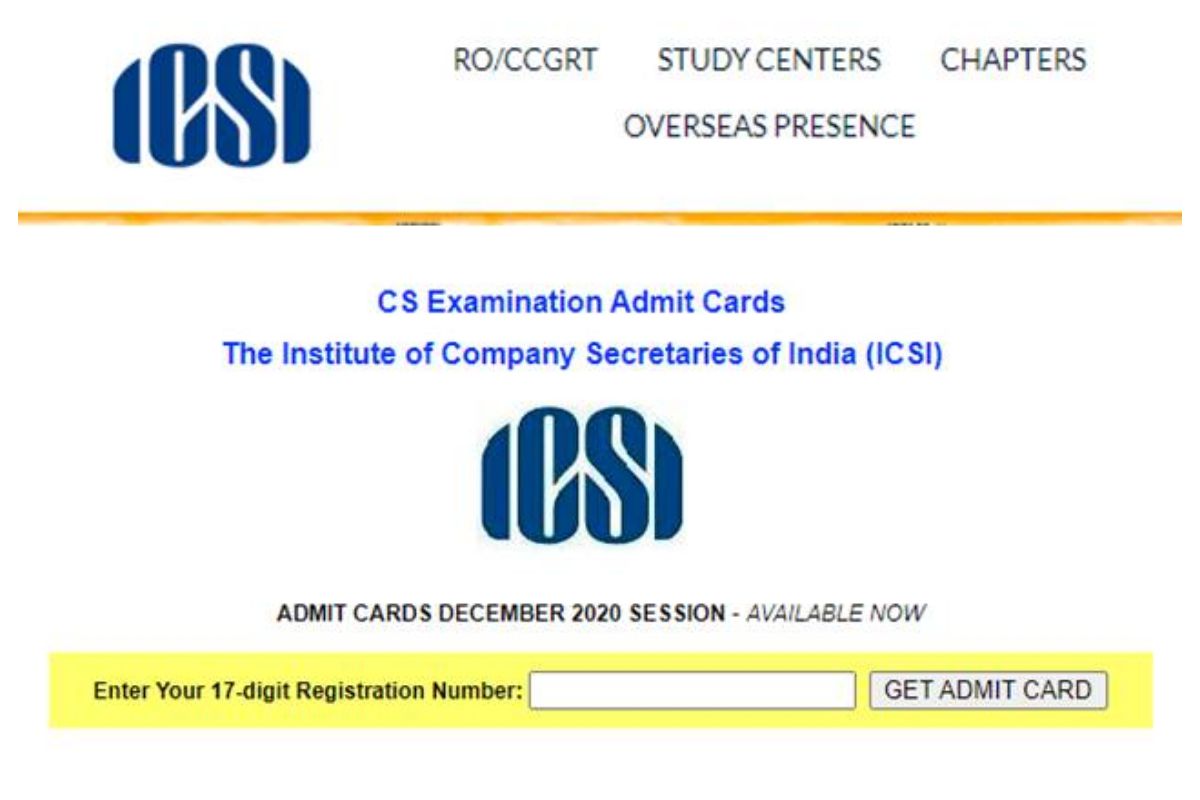 icsi cs admit card 2020 released at icsi.edu for executive