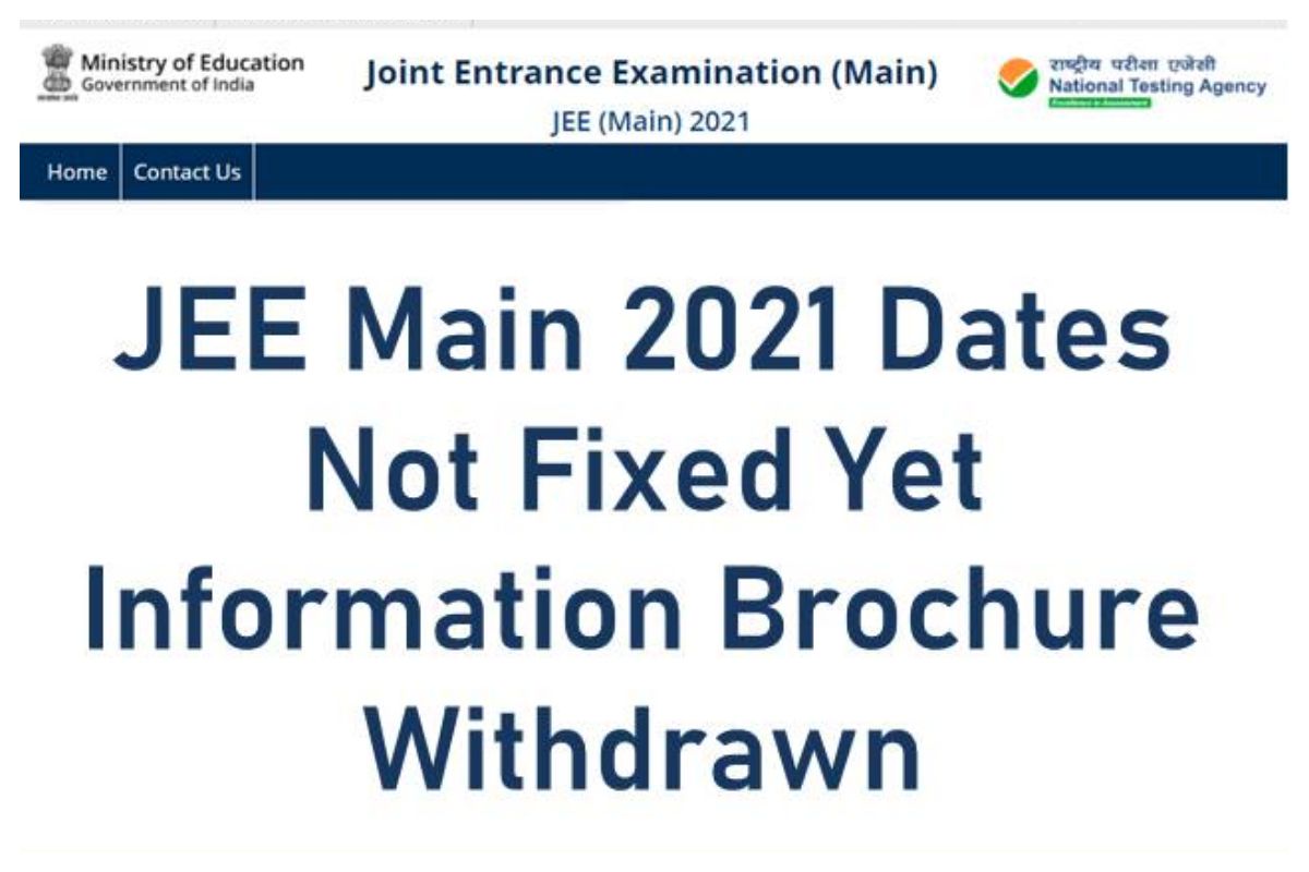 Jee Main 2021 Nta Pulls Off Notification Hours After Release Says Dates Not Final Yet India Com