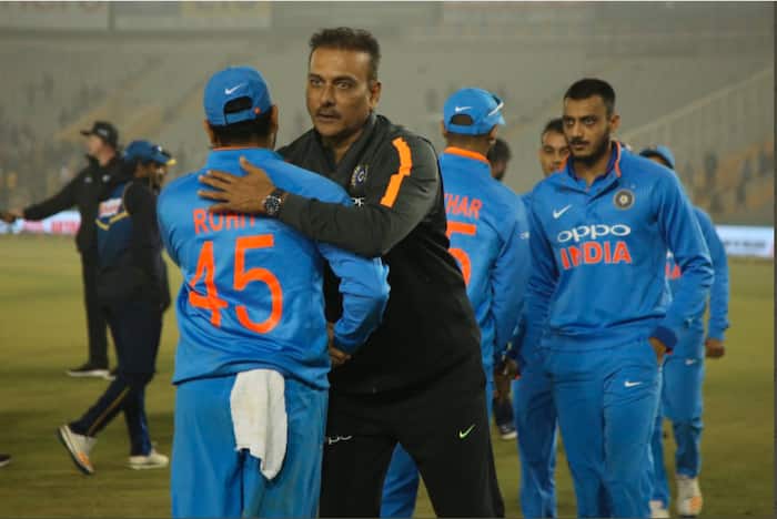 Rohit Sharma with Head Coach Ravi Shastri