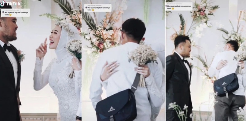 Bride Asks For Husband's Permission To Hug Her Ex-Boyfriend After He Shows Up At Their Wedding | Watch