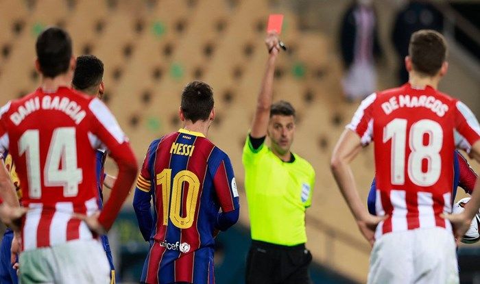 Lionel Messi Sent Off, Barcelona Skipper Shown First Red Card in ...