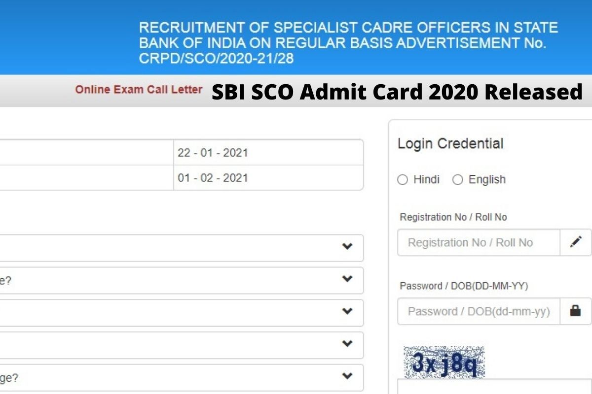 SBI SCO Admit Card 2020