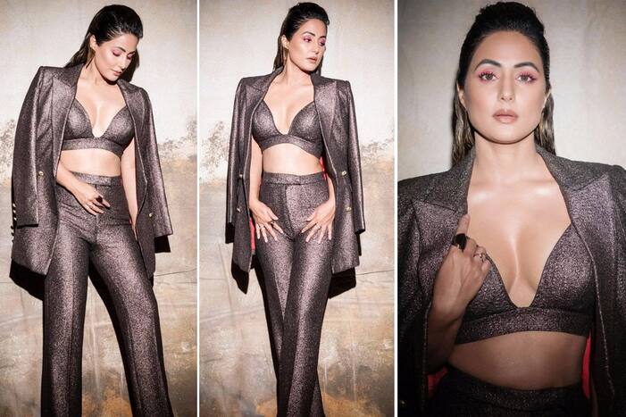 Hina Khan Steals the Show in Black Metallic Pantsuit, Shows How to Do Power Dressing Right