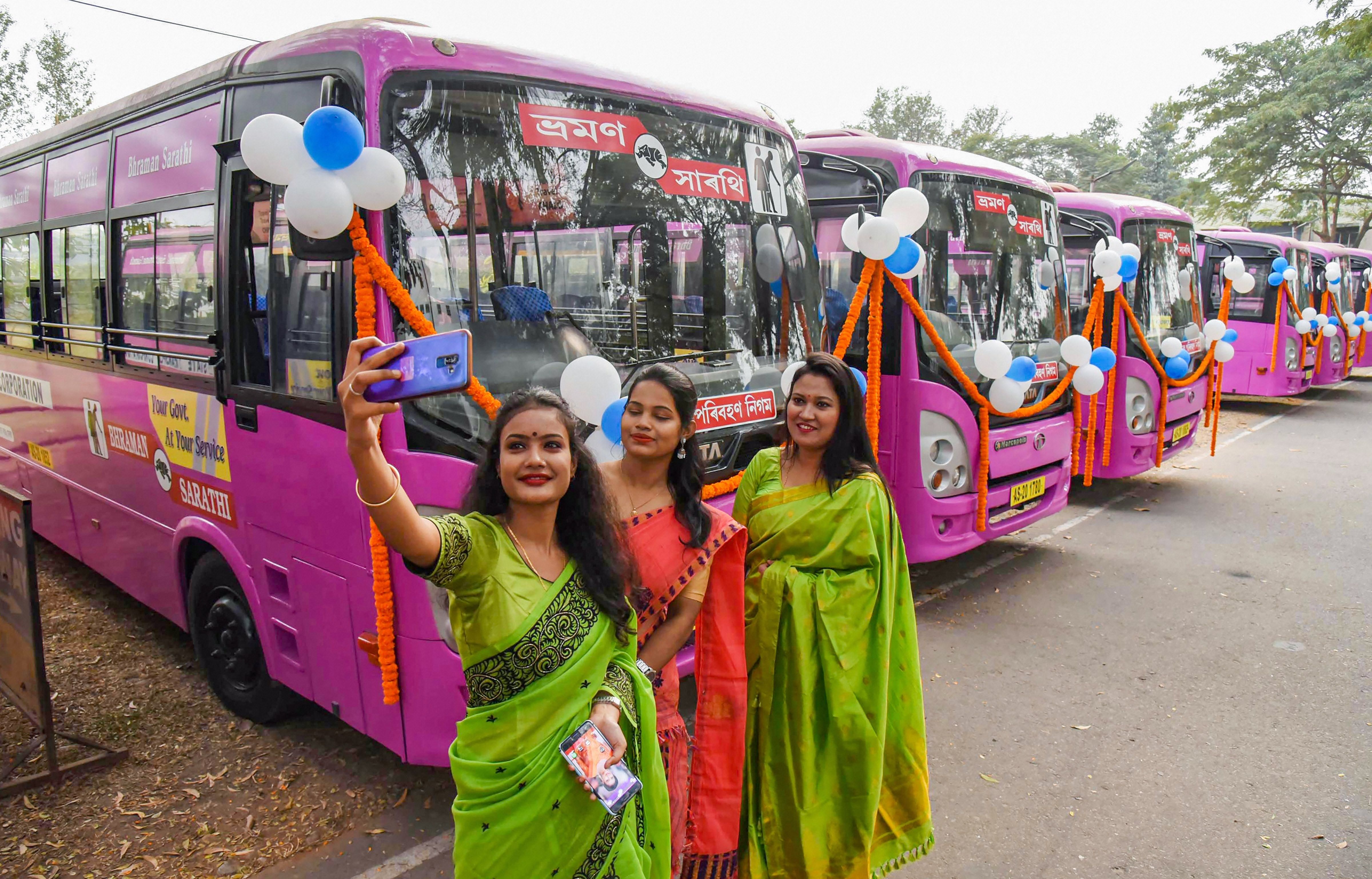 Pink Buses for Women, Senior Citizens: Assam CM Launches Free Dedicated Bus Service