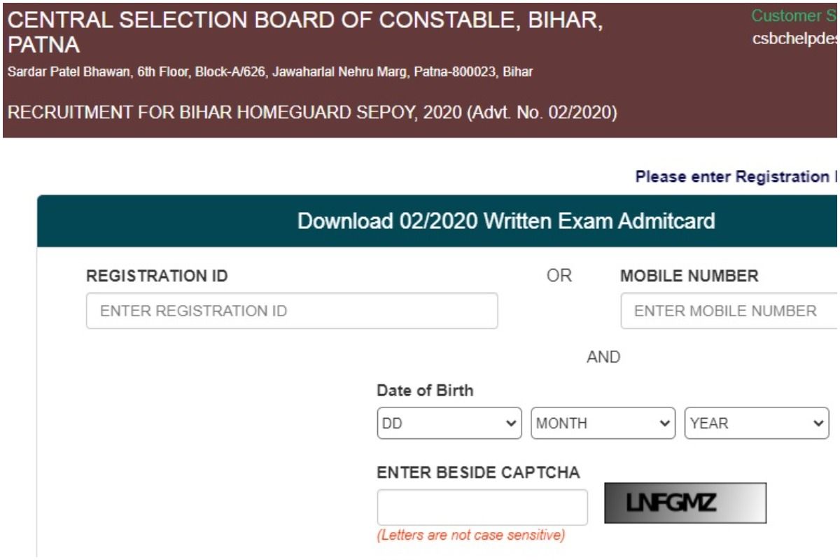 Bihar Police Sepoy Admit Card 2020 Released: CSBC ने जारी ...