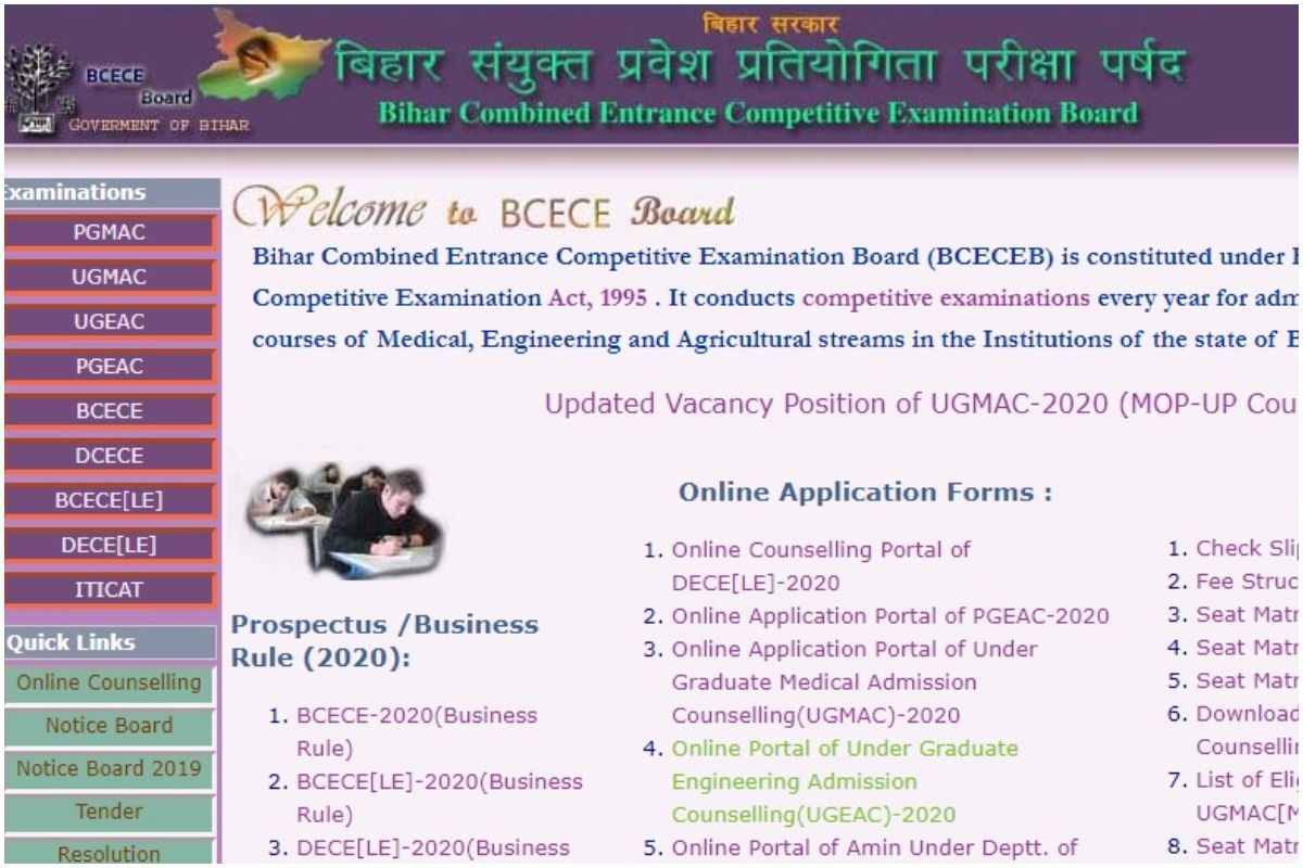 Bihar BCECE Counseling 2020