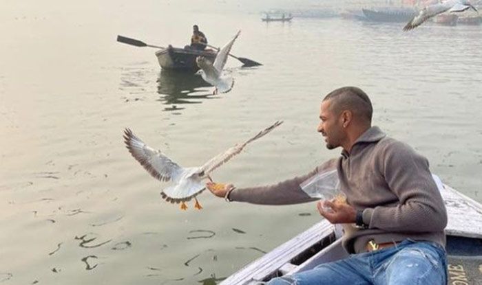 Shikhar Dhawan Shares Picture on Instagram Feeding Birds in Varanasi, His Boatman to Face Action