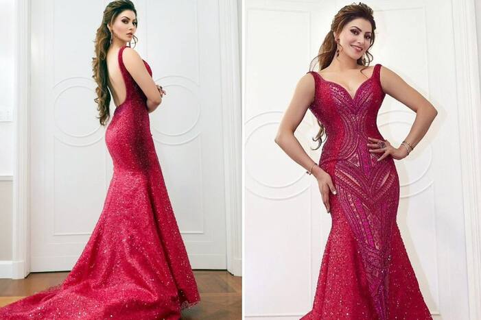 Urvashi Rautela Looks Exquisite In A Red Sequinned Gown By Michael Cinco Worth Whopping 32 Lakh