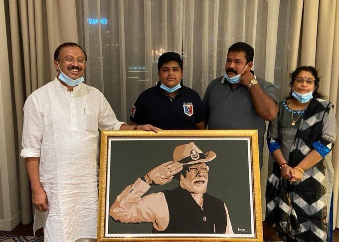 Dubai-based Indian boy made a special portrait of PM Modi
