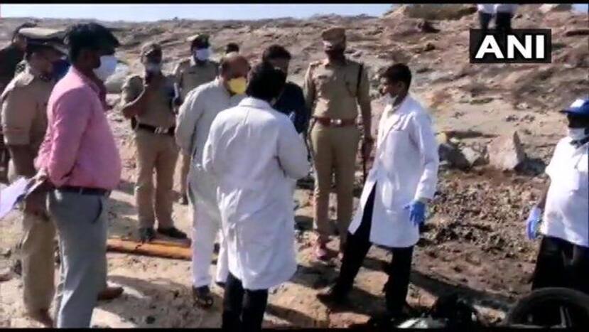 Karnataka Home Minister Basavaraj Bommai visited the quarry blast site at Hirenagavalli in Chikkaballapur.