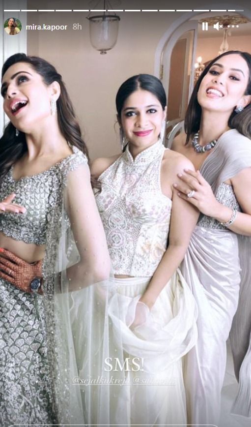 Mira Rajput in Rs 78,500 Metallic Saree Raises The Glamour Quotient in Her BFF’s Wedding