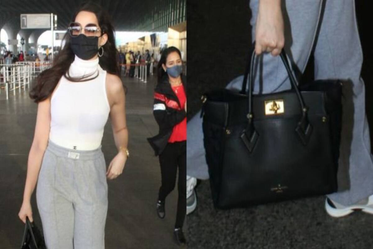 Nora Fatehi Carries Rs 7 Lakh Handbag At The Airport With Lace Bodice And  Denim