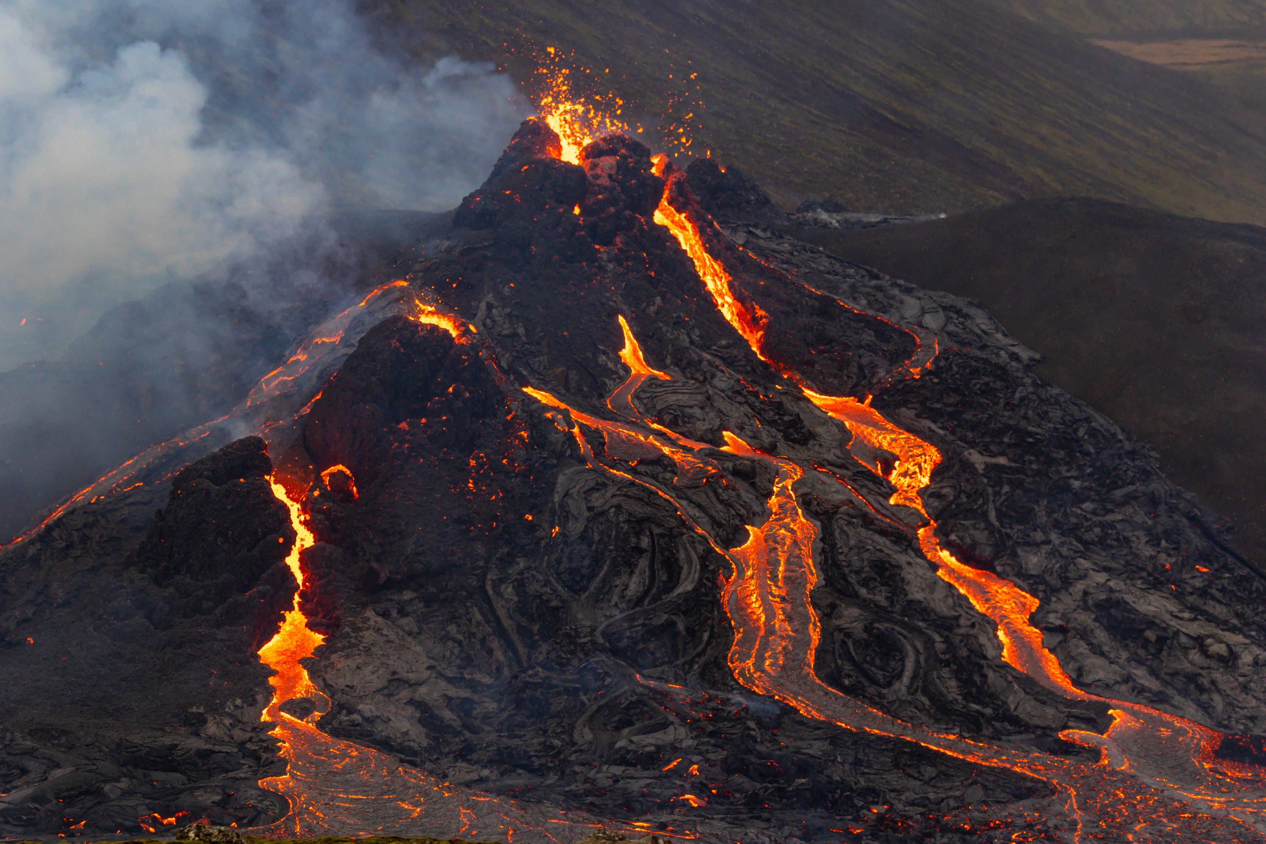 Photographer Sends Drone Over Erupting Volcano Video Captures