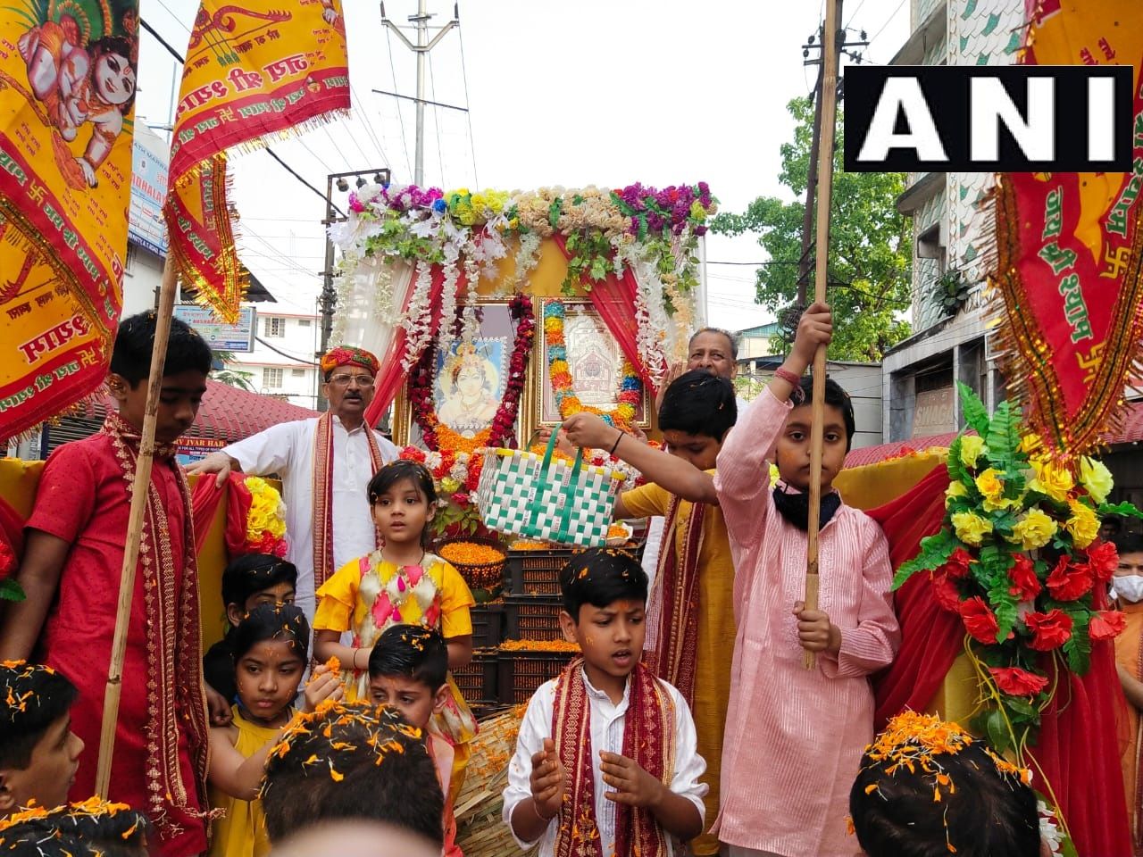 Devotees of Lord Krishna took out a procession in Dibrugarh