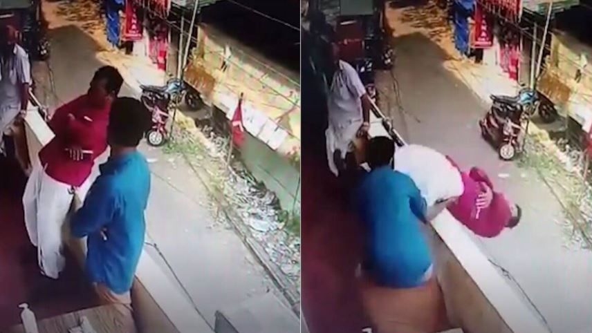 Kerala Man Faints and Almost Falls Off Balcony, Bystander Grabs him by Feet | Watch Viral Video