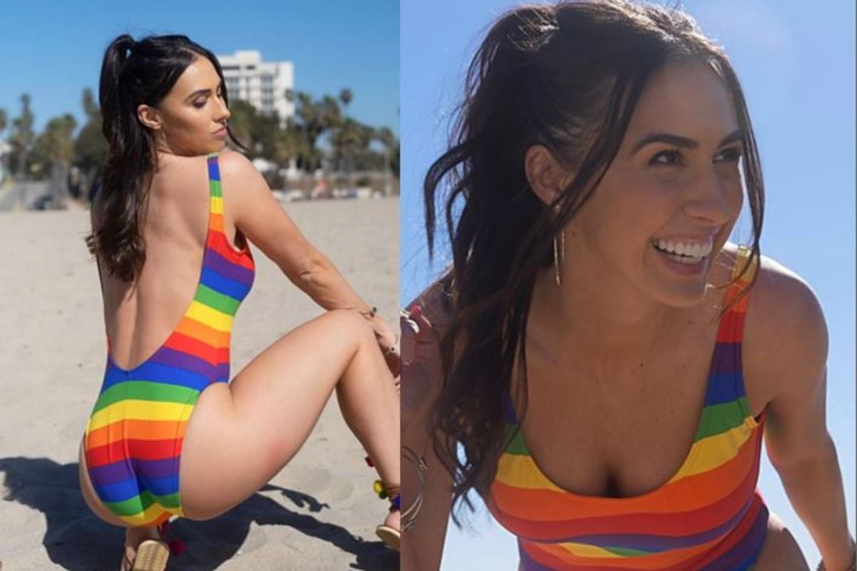 Lauren Gottlieb Flaunts Her Incredible Figure In Hot Rainbow Monokini Leaves Fans In Awe