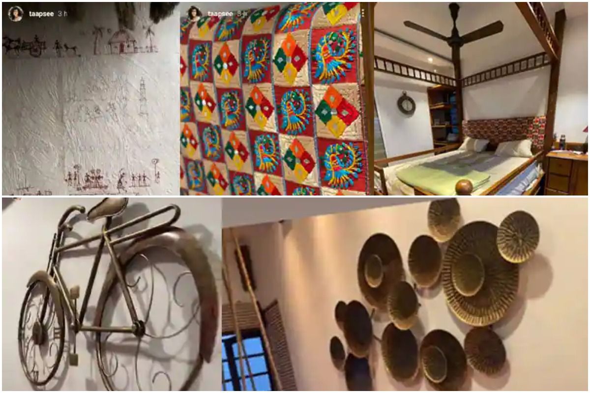 Inside Taapsee Pannu's New House - Brass Artifacts, Folk Paintings, And 'Pind Ki Khushboo'