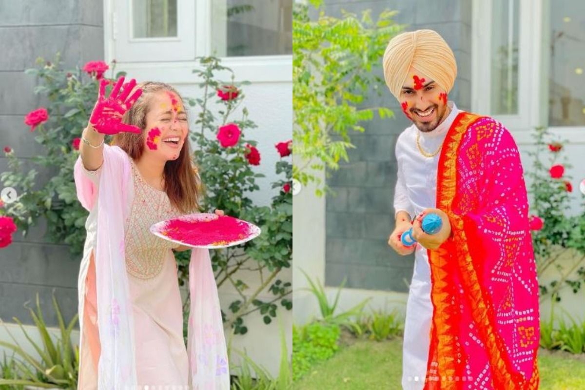 Neha Kakkar- Rohanpreet Singh First Holi Celebrations With Family- Photos  And Videos Go Viral