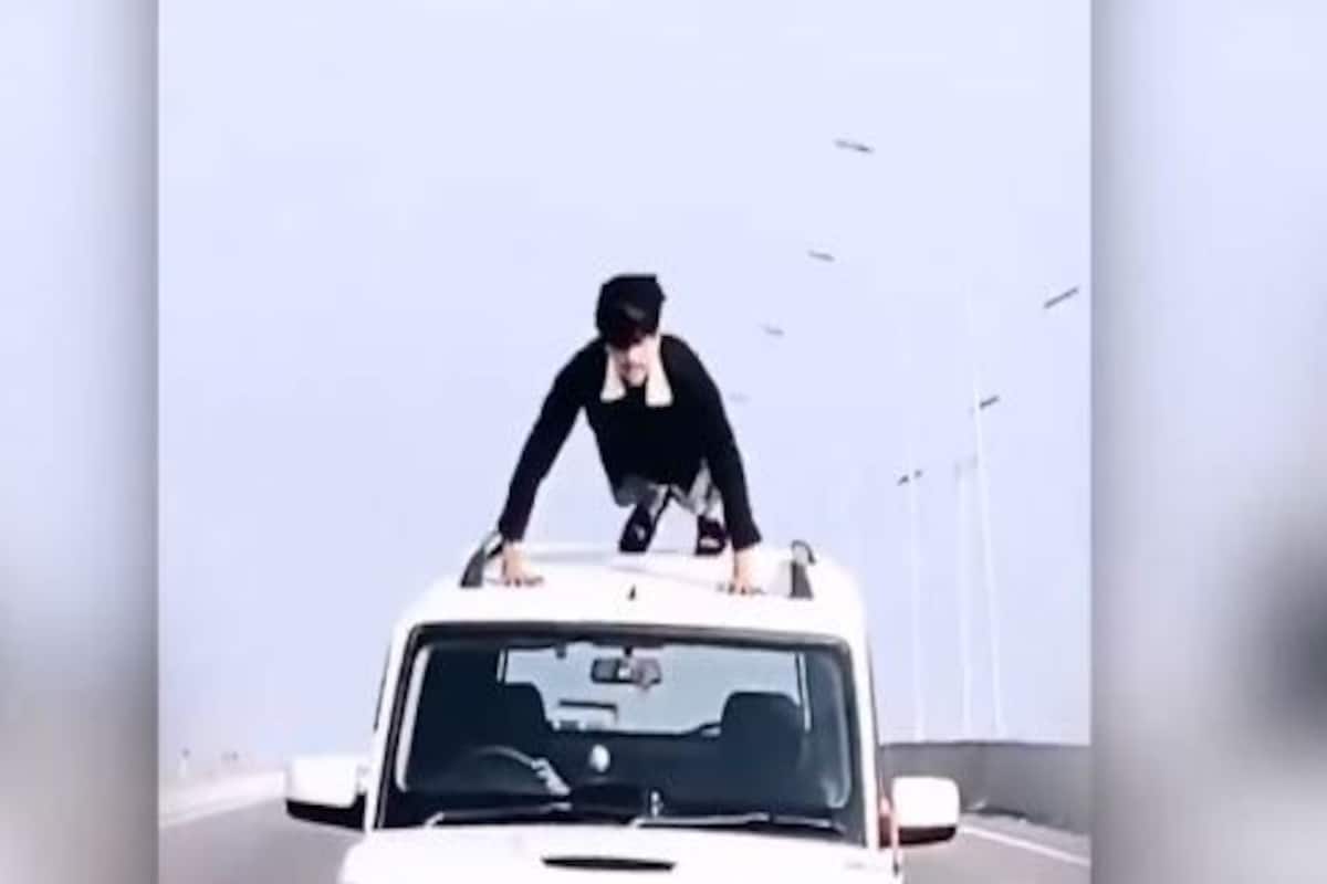 Push Ups on Moving Car Video Goes Viral, UP Police Rewards Rs 2500 Challan  | Watch Highway Video