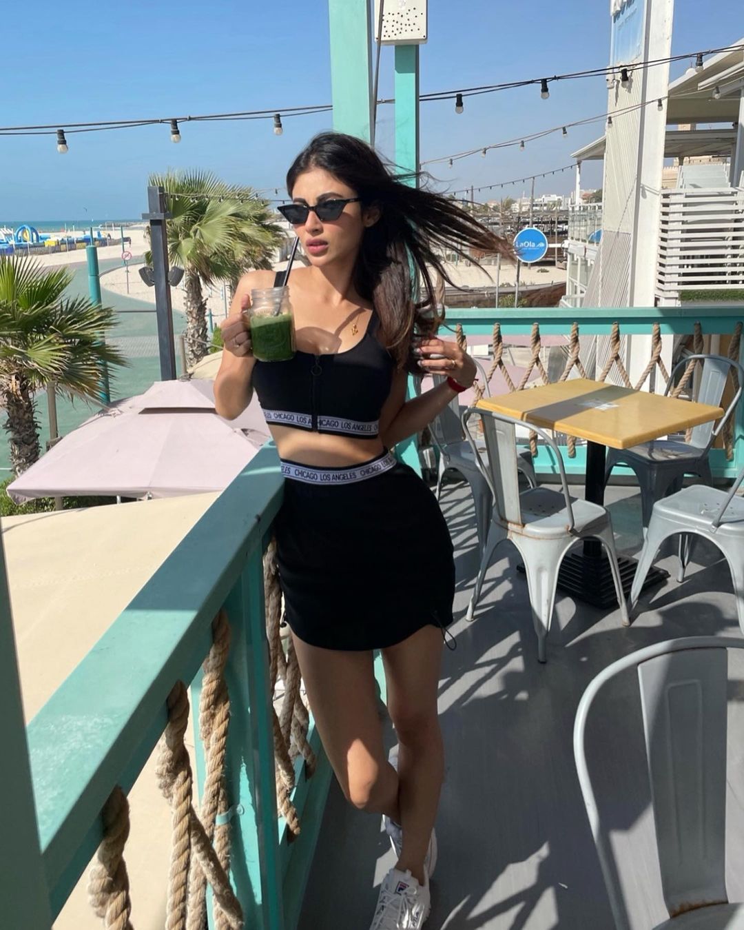 Mouni Roy Hot Photo In Black Dress 16