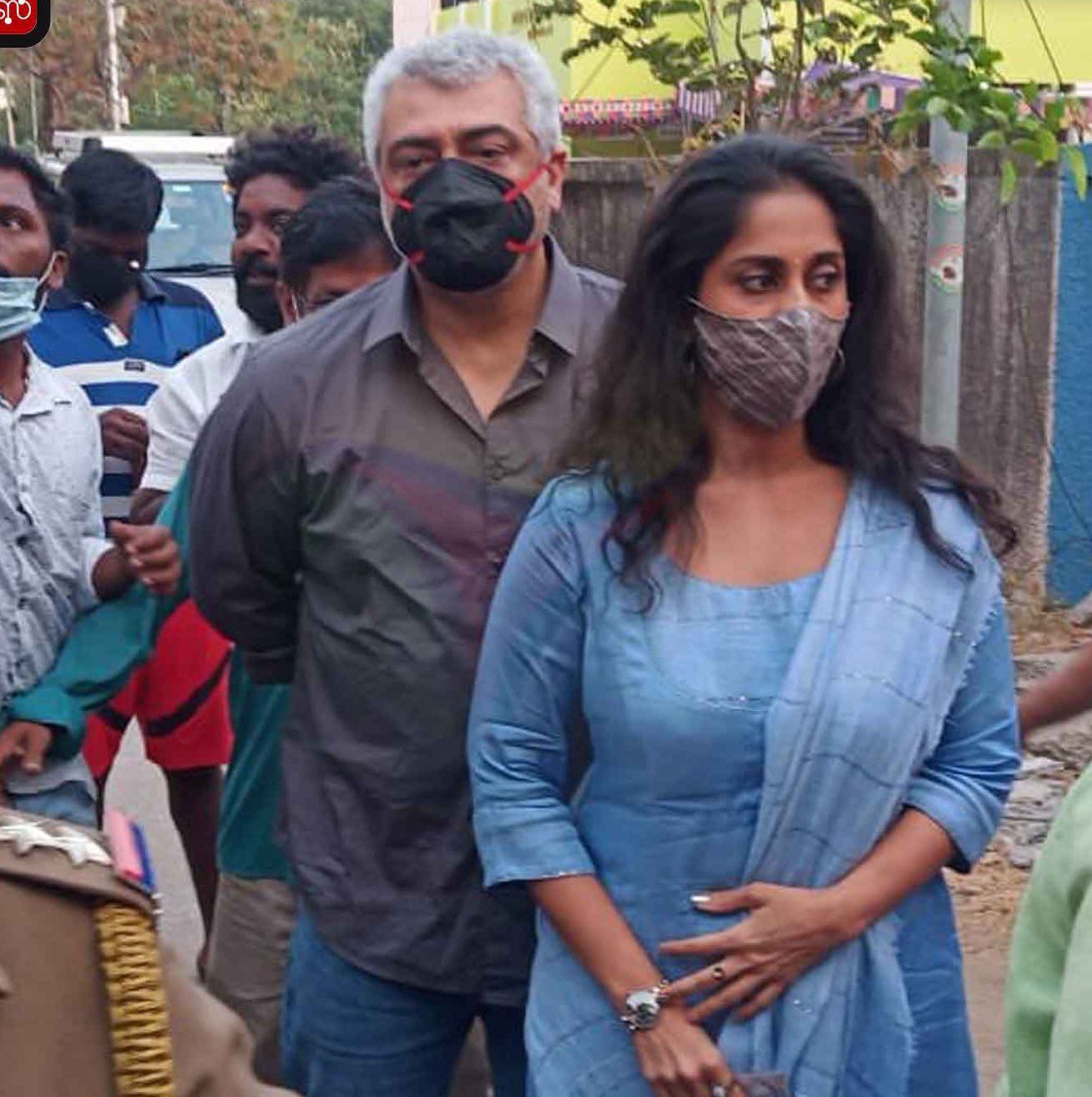 Viral Video Shows Thala Ajith Snatching A Fan's Phone At Chennai Polling Booth