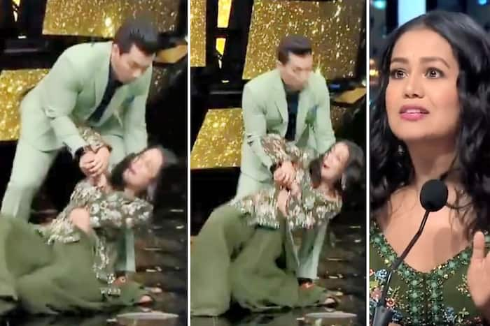 Indian Idol Neha Kakkar Falls Down On Stage While Dancing With Aditya Narayan Watch Viral Video 