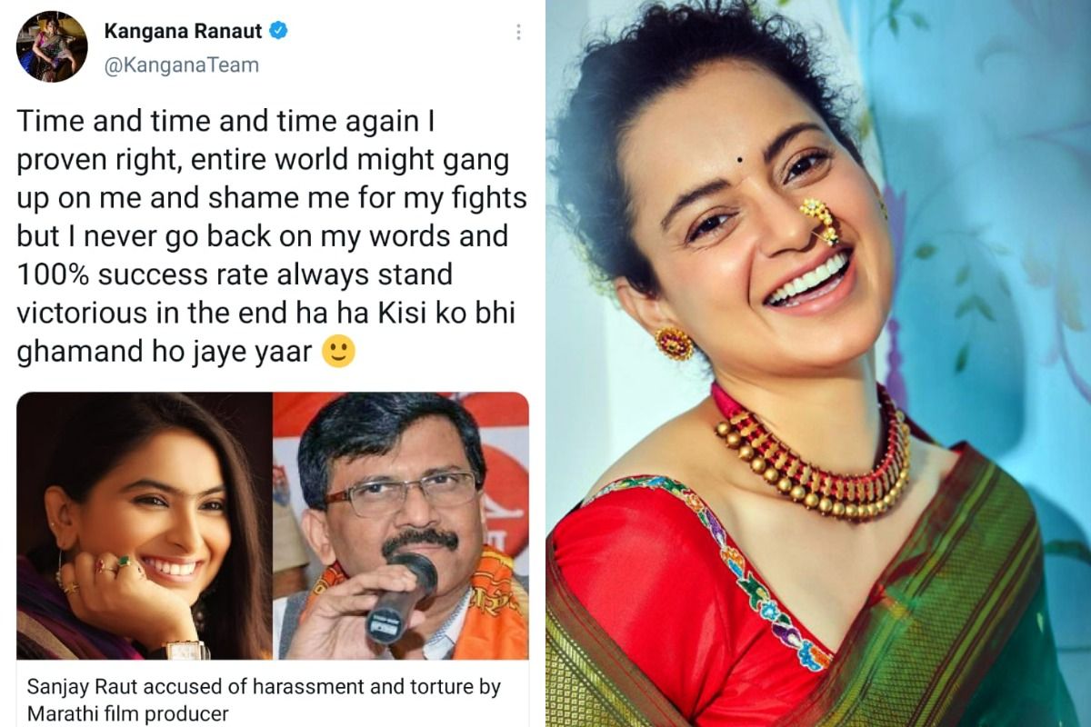 Kangana Ranaut Blasts Sanjay Raut as he Gets Accused of Harassment by Film Producer, Says 'Proven Right'