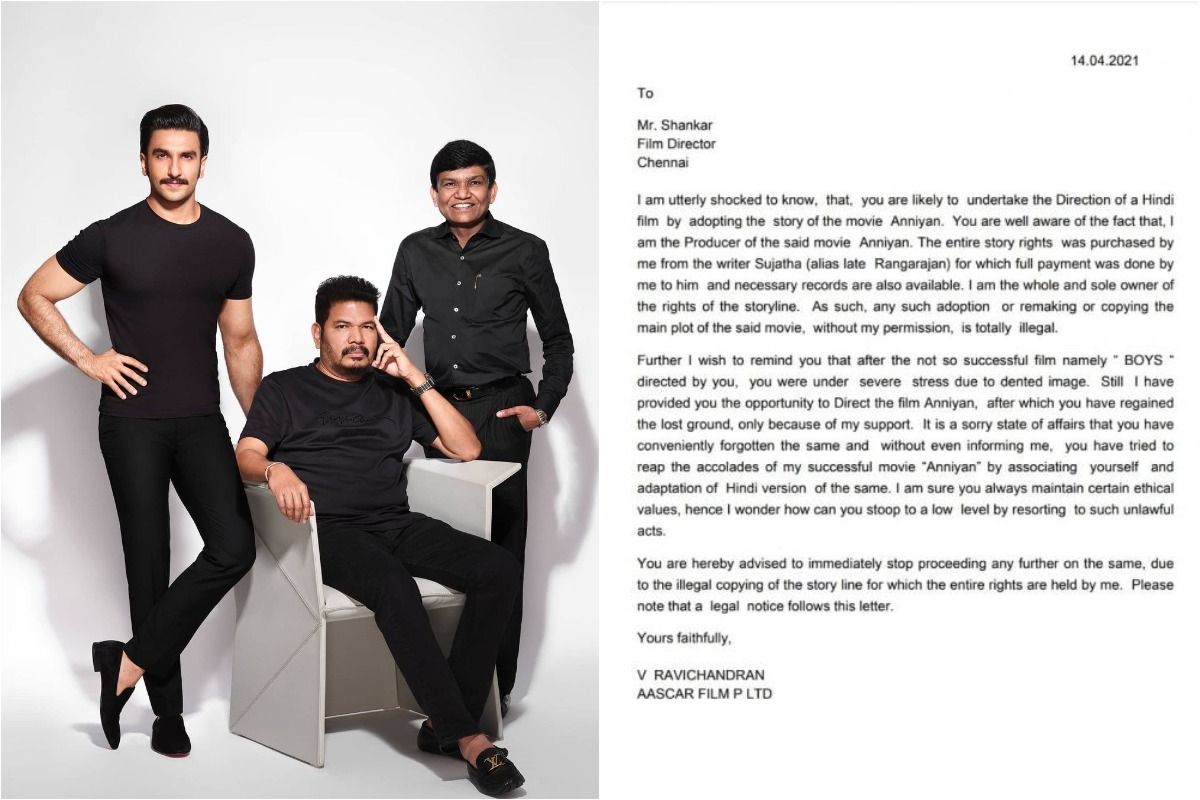 Ranveer Singh's Anniyan Remake is Illegal: Producer V Ravichandran in Open Letter to Shankar