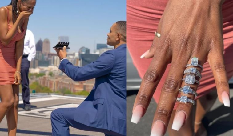 Man Proposes to Girlfriend With 5 Diamond Rings & Asks Her to Choose ...