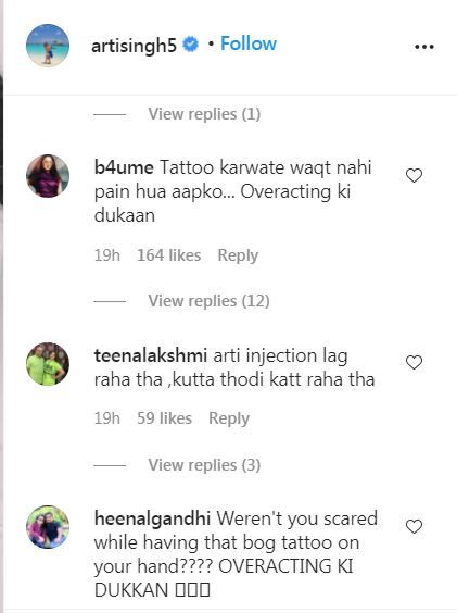 Netizens trolled Arti Singh, call her óveracting ki dukaan'