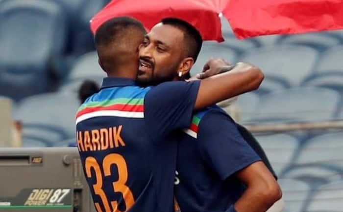 Hardik and Krunal Pandta in blue