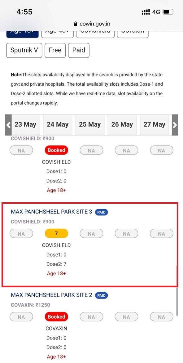 CoWIN slots for 18+ in Delhi hospital show available only for 2nd dose.