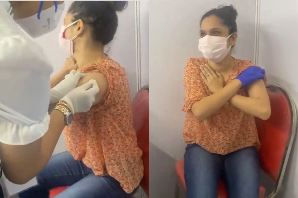 Ankita Lokhande Is Afraid Of Syringes, Chants 'Bappa' While Taking Vaccine Jab - Watch