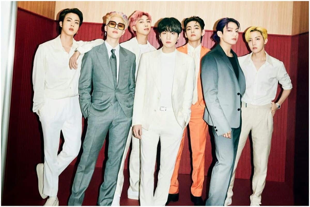 Korean pop icons BTS walk at Louis Vuitton's Fall 2021 show in Seoul
