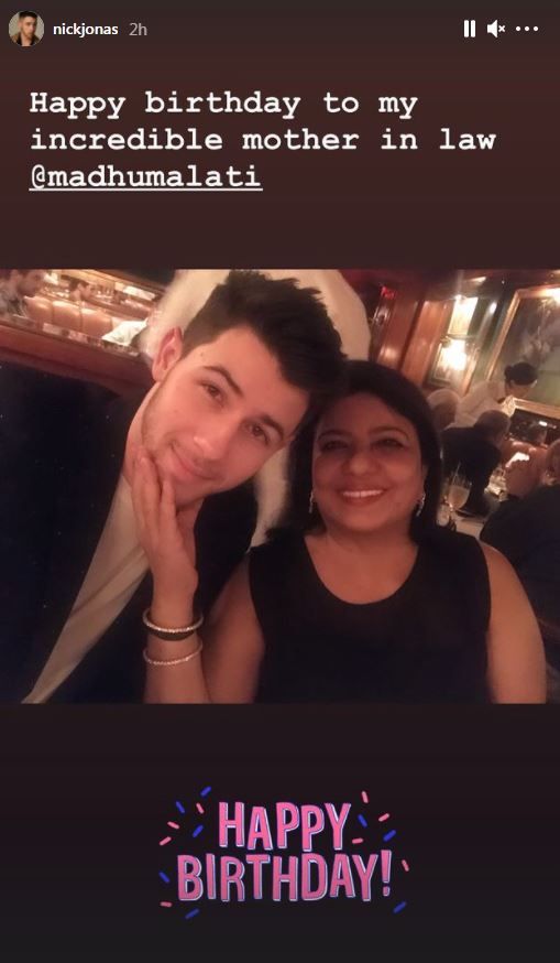 Nick Jonas also dedicated a post to his mother-in-law