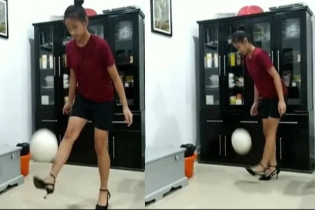 Mizoram School Girls Having Sex - Viral Video: Mizoram School Girl Juggles Football While Wearing High Heels,  Impresses The Internet | Watch