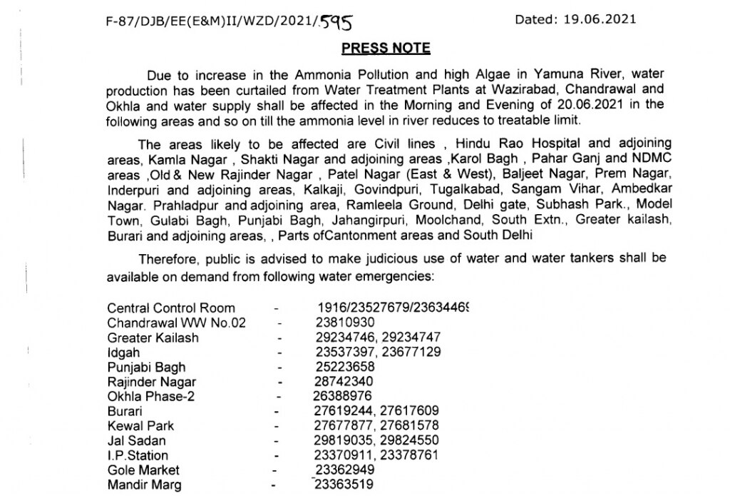Delhi Water Supply to be Affected in Several Areas Today, Says Delhi