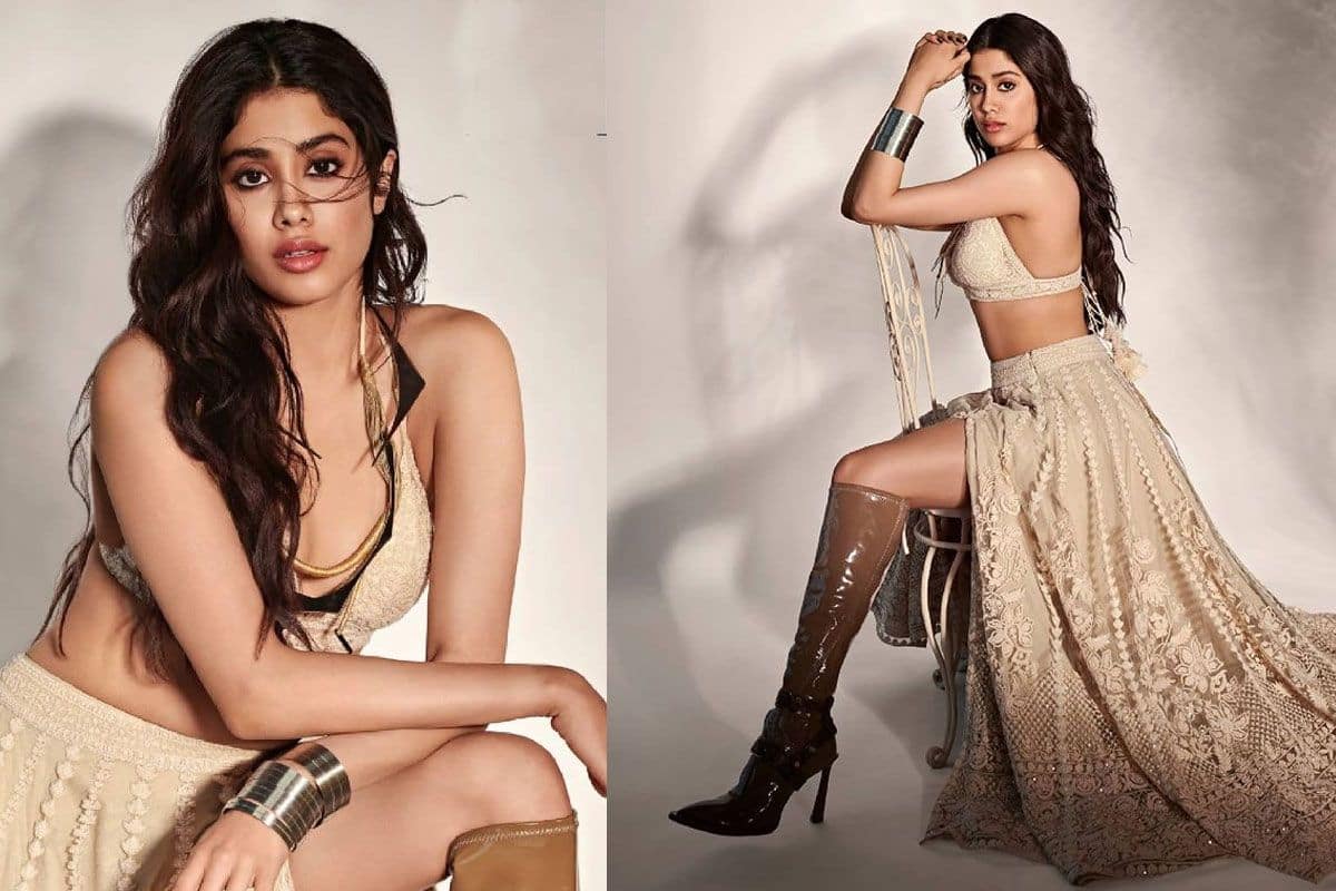 Janvi Xxx - Janhvi Kapoor Aces a Bikini Blouse With Thigh-High Slit Lehenga in New  Photoshoot | See Pics