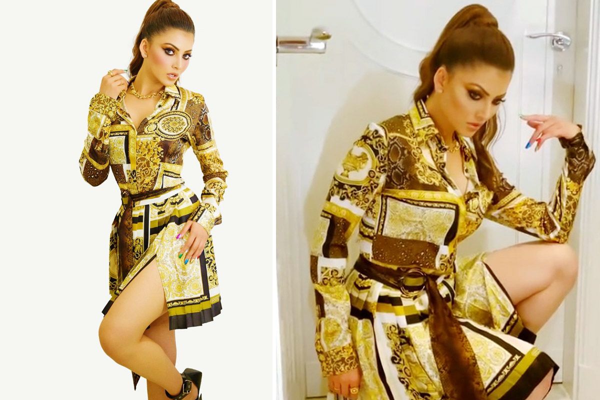 Urvashi Rautela Ups The Glam Quotient in Rs 15 Lakh Versace Print Dress
