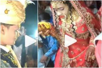 Dulhan Ka Attitude: Bride Angrily Throws Flowers on Grooms Face During Wedding, Funny Video Goes Viral | Watch Dulhan Ka Attitude: Bride Angrily Throws Flowers on Grooms Face During Wedding, Funny Video Goes Viral | Watch