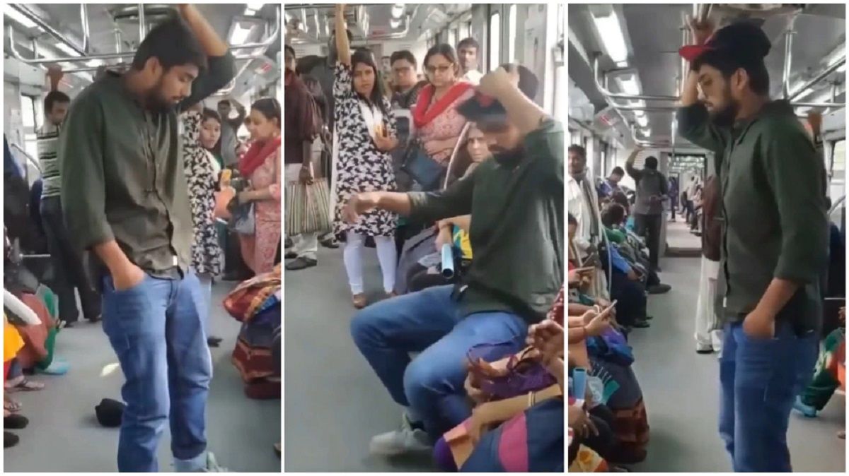 Man Uses This Bizarre Trick To Get A Seat In Crowded Metro. Watch Viral 