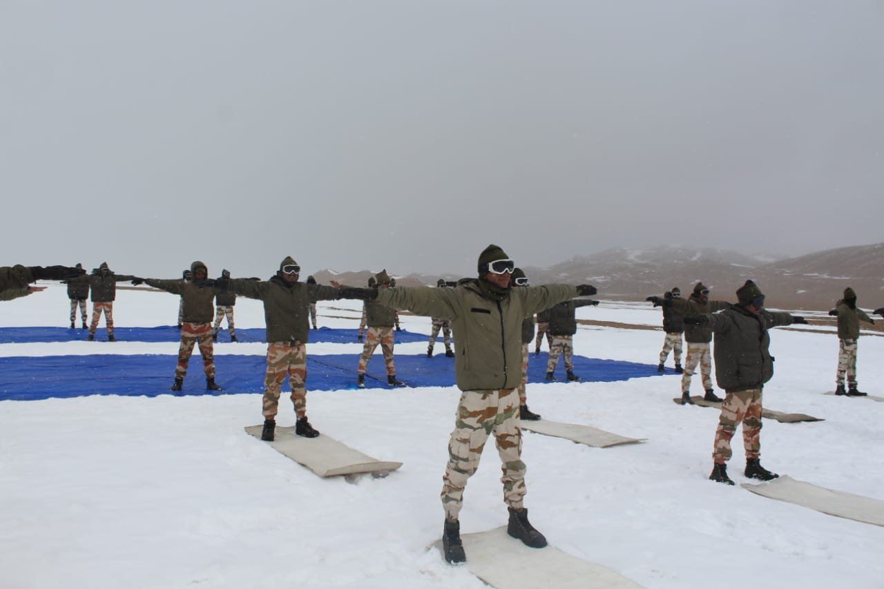 ITBP performs yoga in Ladakh