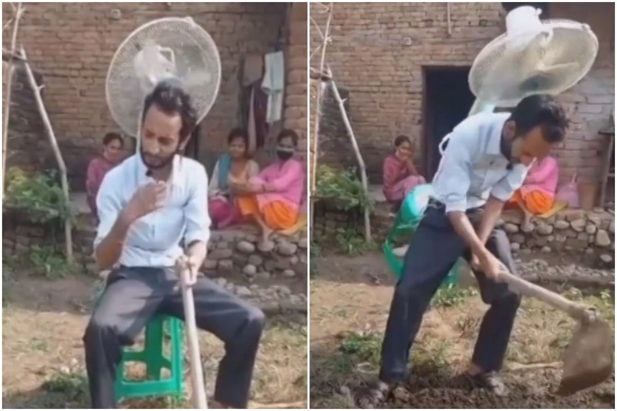 Viral Video: Farmer Ties Table Fan on His Back to Beat The Heat, Funny  Jugaad Amuses The Internet | Watch