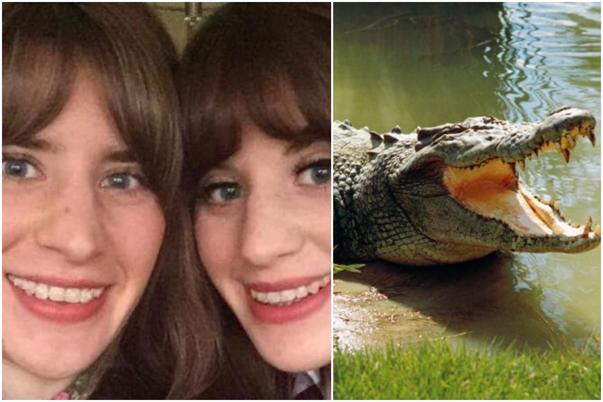Brave Woman Fights Off 10 Ft Long Crocodile Punches It 3 Times To Protect Her Identical Twin Sister