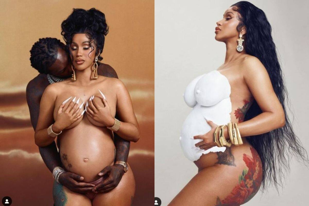 Cardi B Flaunts Gorgeous Baby Bump While Announcing Second Pregnancy in a  Semi-Nude Photo