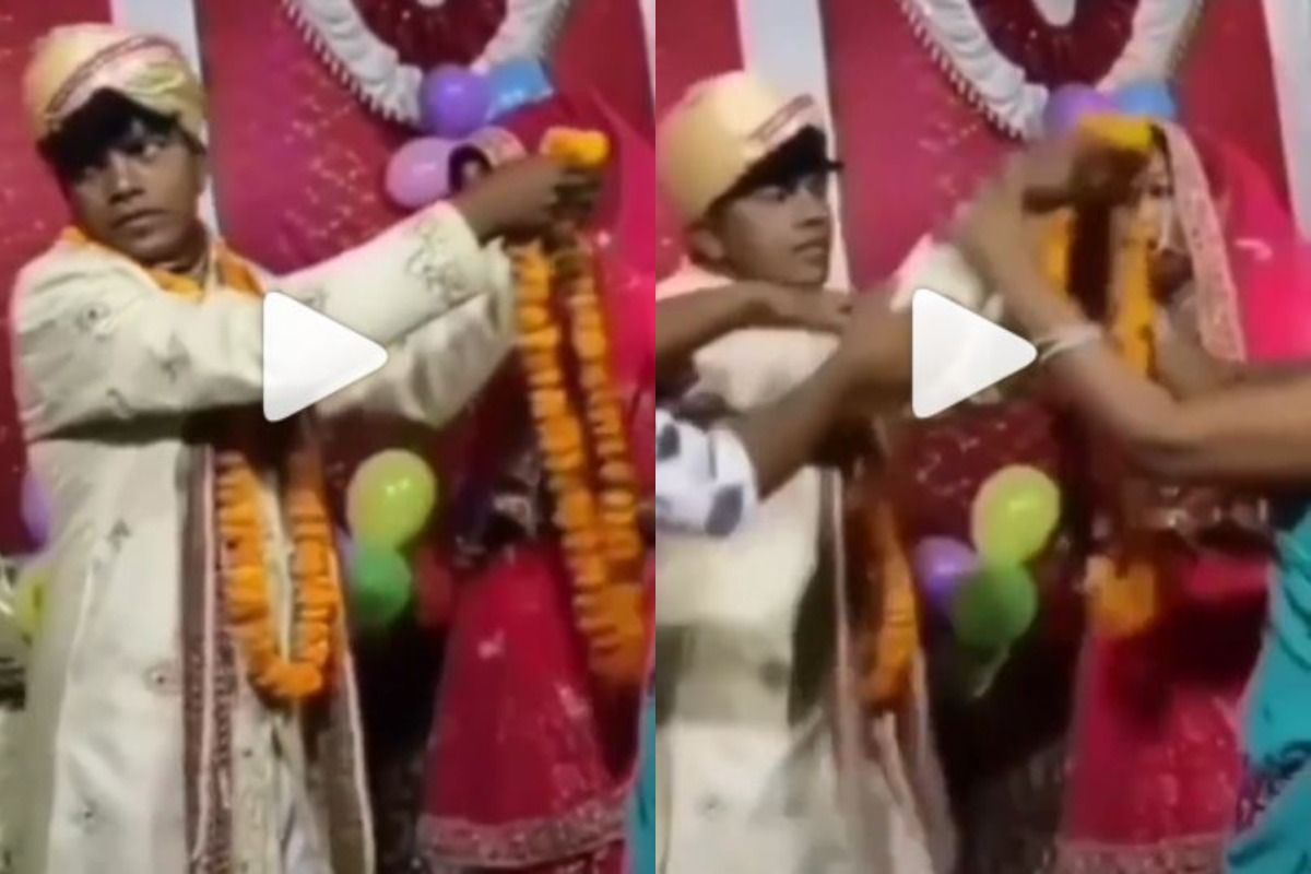 Funny Viral Video Drunk Groom Tries to Put Varmala on Mother in