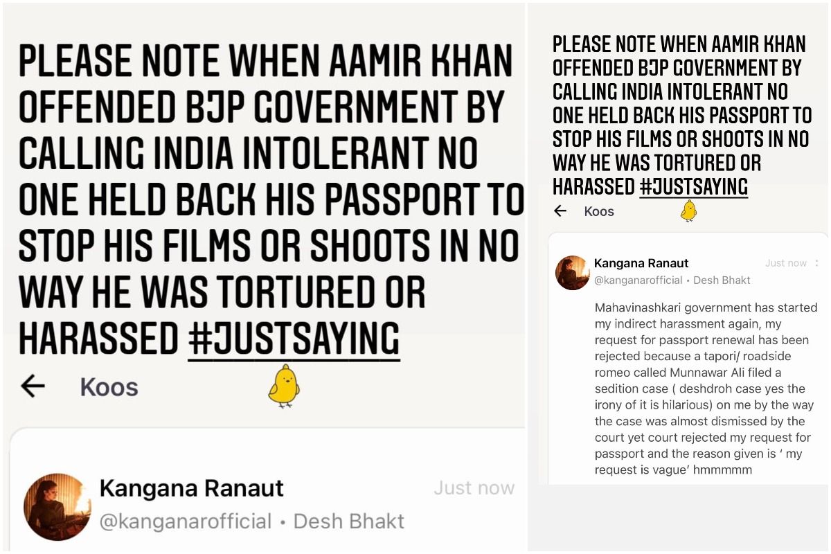 Kangana Ranaut Drags Aamir Khan in Her Passport Controversy, Says 'Maha Govt is Harassing me'