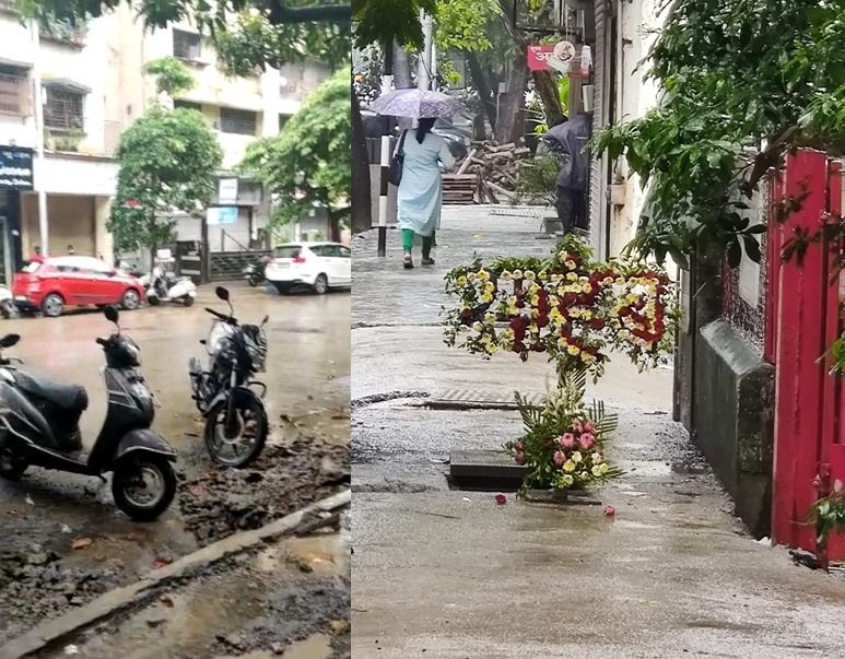 Bouquet of Flowers Kept on Open Manhole in Thane, Citizens Impressed With Message of Gandhigiri