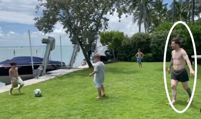 Lionel Messi Plays Football With His Kids, Video Goes Viral